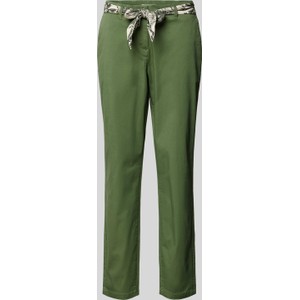 Zielone spodnie Christian Berg Woman z bawełny w stylu casual