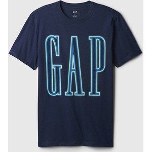Niebieski t-shirt Gap w młodzieżowym stylu z krótkim rękawem