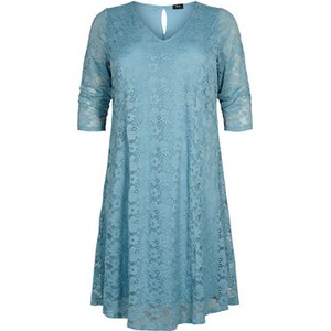 Niebieska sukienka Zizzi dla puszystych w stylu casual