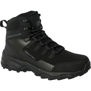 Czarne buty trekkingowe DK sznurowane z płaską podeszwą