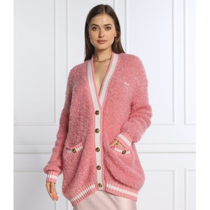 Różowy sweter Pinko w stylu casual z wełny