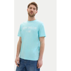 Niebieski t-shirt Tom Tailor w młodzieżowym stylu z krótkim rękawem