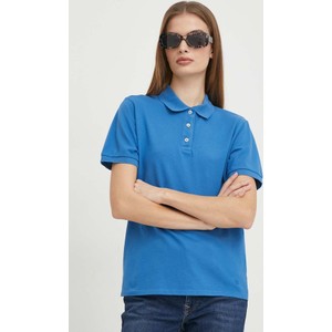 Niebieska bluzka United Colors Of Benetton z kołnierzykiem