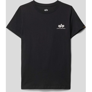 Czarna koszulka dziecięca Alpha Industries dla chłopców z bawełny