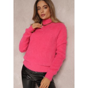Różowy sweter Renee z dzianiny w stylu klasycznym