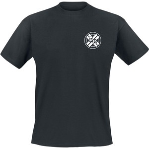 Czarny t-shirt Emp z bawełny z krótkim rękawem z nadrukiem