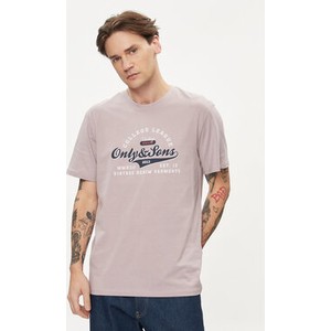 Fioletowy t-shirt Only & Sons z krótkim rękawem
