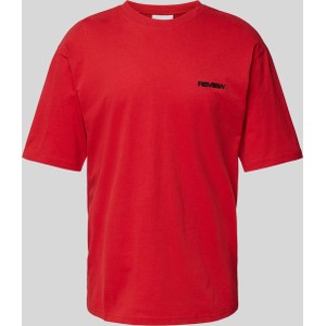 Czerwony t-shirt Review z bawełny w stylu casual