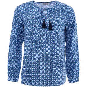 Niebieska bluzka Zwillingsherz w stylu casual z długim rękawem