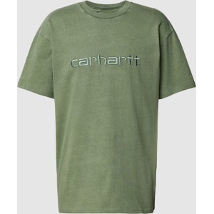 Zielony t-shirt Carhartt WIP w młodzieżowym stylu z krótkim rękawem z bawełny