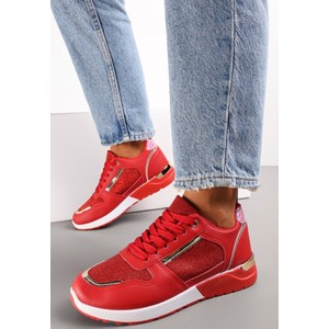 Czerwone buty sportowe Renee sznurowane