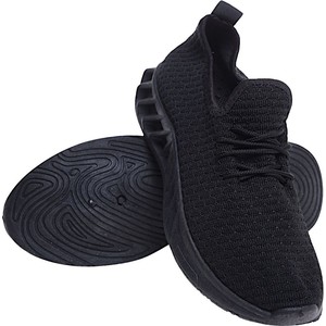 Czarne buty sportowe Pantofelek24 z płaską podeszwą w sportowym stylu