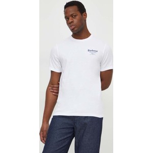 T-shirt Barbour z krótkim rękawem z bawełny z nadrukiem