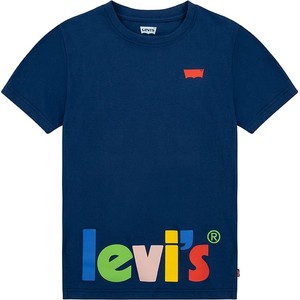 Granatowa koszulka dziecięca Levis z bawełny dla chłopców