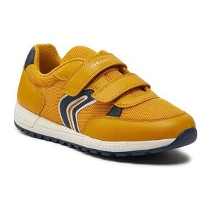 Żółte buty sportowe dziecięce Geox na rzepy