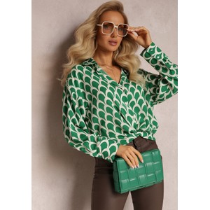 Zielona koszula Renee z tkaniny w stylu casual