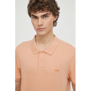 Pomarańczowa koszulka polo Levis w stylu casual z krótkim rękawem
