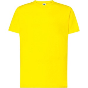 Żółty t-shirt JK Collection z krótkim rękawem z bawełny
