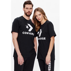 Czarny t-shirt Converse w sportowym stylu