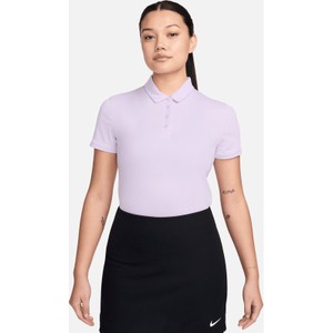 Fioletowy t-shirt Nike z okrągłym dekoltem z krótkim rękawem w sportowym stylu