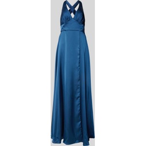 Niebieska sukienka Luxuar Fashion maxi na ramiączkach rozkloszowana