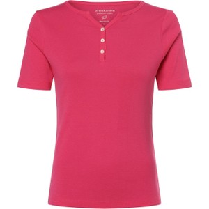 Różowy t-shirt brookshire w stylu casual z dżerseju z krótkim rękawem