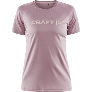 Różowy t-shirt Craft z krótkim rękawem z okrągłym dekoltem w sportowym stylu