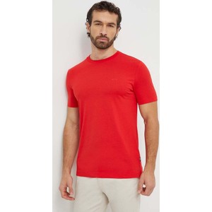 Czerwony t-shirt Hugo Boss w stylu casual z bawełny