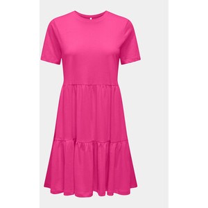 Różowa sukienka Only mini z krótkim rękawem