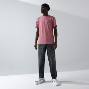 Różowy t-shirt Sinsay w młodzieżowym stylu z nadrukiem z krótkim rękawem