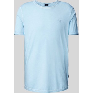 Niebieski t-shirt Joop! z krótkim rękawem w stylu casual