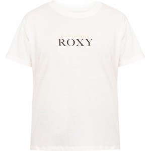 T-shirt Roxy z bawełny z okrągłym dekoltem w młodzieżowym stylu