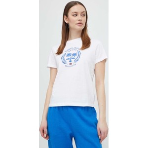 T-shirt Tommy Jeans z okrągłym dekoltem z bawełny w młodzieżowym stylu
