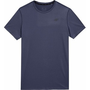 Niebieski t-shirt 4F w stylu casual z krótkim rękawem