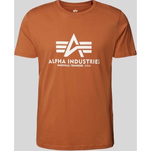 T-shirt Alpha Industries z nadrukiem w młodzieżowym stylu z krótkim rękawem
