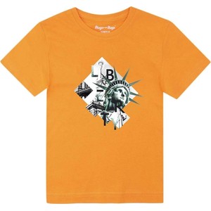 Pomarańczowa koszulka dziecięca Tup Tup z bawełny dla chłopców