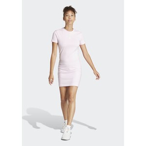 Różowa sukienka Adidas mini z krótkim rękawem w sportowym stylu
