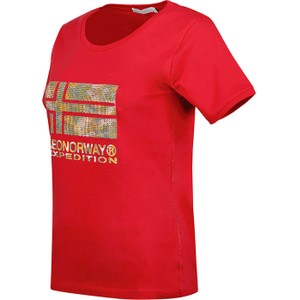 T-shirt Geographical Norway z okrągłym dekoltem z krótkim rękawem w stylu casual