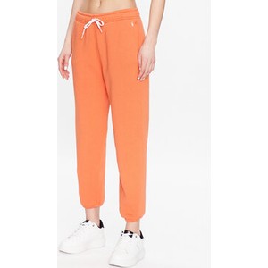 Pomarańczowe spodnie sportowe POLO RALPH LAUREN z dresówki w sportowym stylu