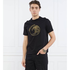 Czarny t-shirt Armani Exchange w młodzieżowym stylu z krótkim rękawem z nadrukiem