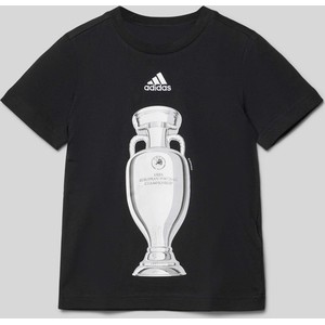 Czarna koszulka dziecięca Adidas Sportswear dla chłopców z bawełny