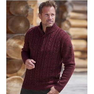 Czerwony sweter Atlas For Men z dżerseju w stylu casual