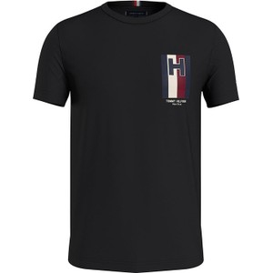 Czarny t-shirt Tommy Hilfiger z krótkim rękawem w młodzieżowym stylu z bawełny