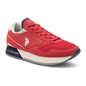 Czerwone buty sportowe U.S. Polo w sportowym stylu sznurowane