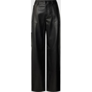 Czarne spodnie Tommy Jeans ze skóry ekologicznej