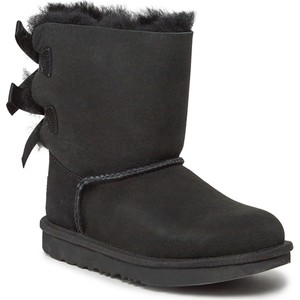 Czarne buty dziecięce zimowe ugg australia bez wzorów