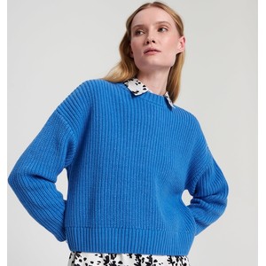 Niebieski sweter Sinsay w stylu casual z dzianiny