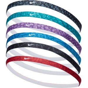 Opaski na głowę z nadrukiem Nike (6 szt.) - Czerń