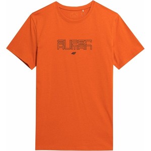 Pomarańczowy t-shirt 4F w sportowym stylu z bawełny