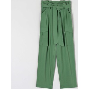 Zielone spodnie Sinsay z tkaniny w stylu retro